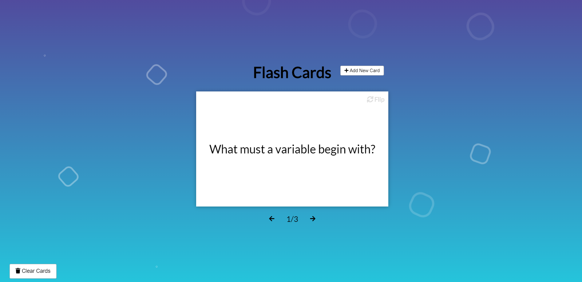 Flash cards